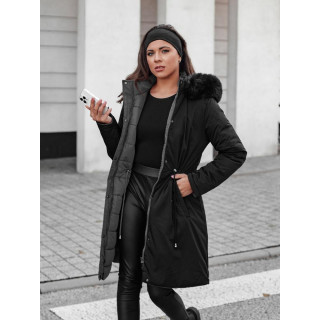 Črna dvostranska ženska jakna TY4587