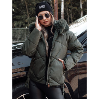 Kratka ženska zelena zimska jakna TY4727