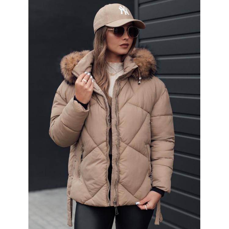 Ženska bež prešita jakna TY4715