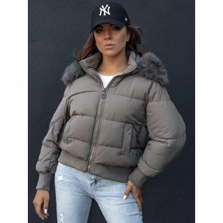 Ženska kratka temno siva zimska jakna TY4428
