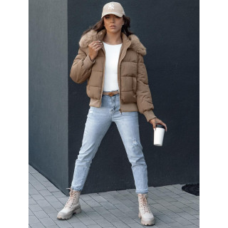 Kratka temno bež ženska jakna TY4427