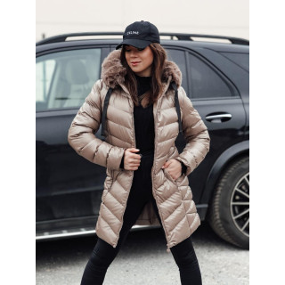 Temno bež svetleča ženska jakna TY4773