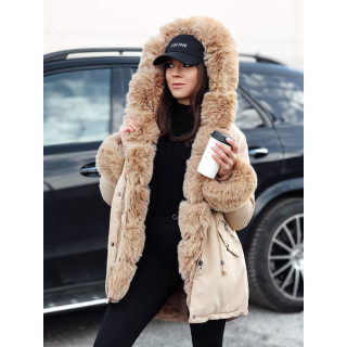 Ženska zimska parka v bež barvi TY4770