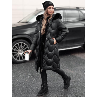 Ženska dolga zimska jakna v črni barvi TY4775
