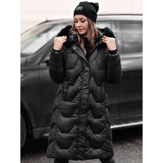 Ženska dolga zimska jakna v črni barvi TY4775