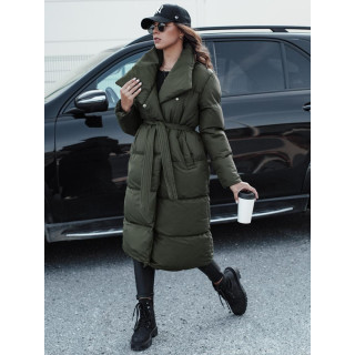 Zelena ženska jakna z velikim ovratnikom TY4576