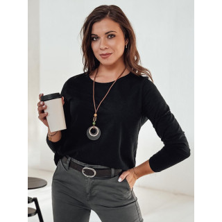 Ženska črna majica s kratkimi rokavi z obeskom RY2678