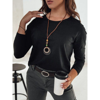 Ženska črna majica s kratkimi rokavi z obeskom RY2678