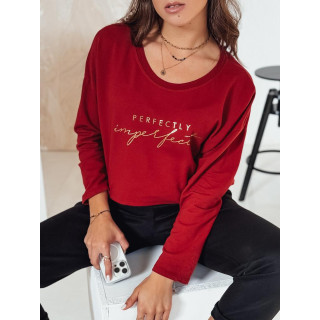 Ohlapna ženska bordo majica s potiskom RY2693