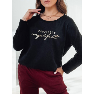 Črna ohlapna ženska majica s potiskom RY2692