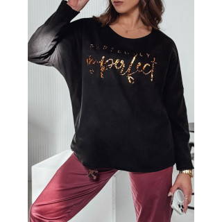 Črna ženska oversized majica s potiskom RY2666