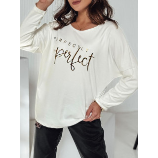 Ženska bela oversized majica s potiskom RY2665