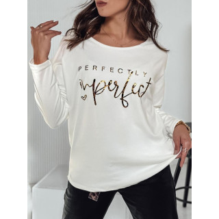 Ženska bela oversized majica s potiskom RY2665