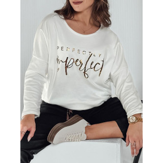 Ženska bela oversized majica s potiskom RY2665