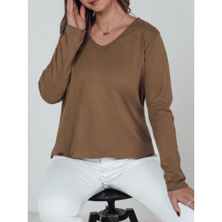 Oversize ženska rjava majica s kratkimi rokavi RY2686