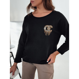 Ženska črna majica s potiskom RY2696