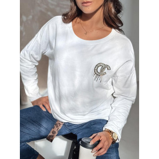 Oversize bela majica s potiskom RY2694