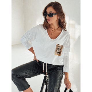 Bela ženska oversized majica s potiskom RY2683