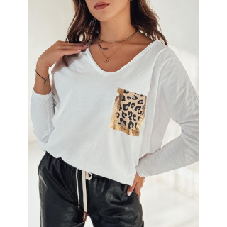 Bela ženska oversized majica s potiskom RY2683