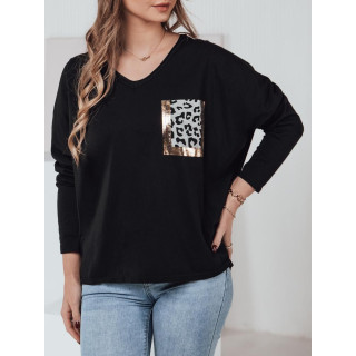 Črna ženska oversized majica s potiskom RY2682