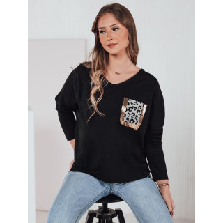 Črna ženska oversized majica s potiskom RY2682