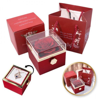 Rdeča vrtljiva škatla za nakit za Valentinovo