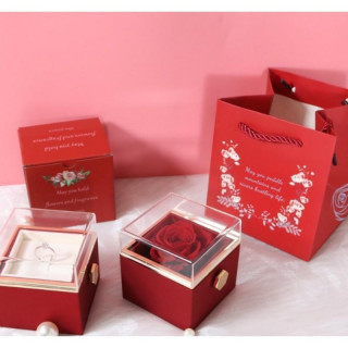 Rdeča vrtljiva škatla za nakit za Valentinovo