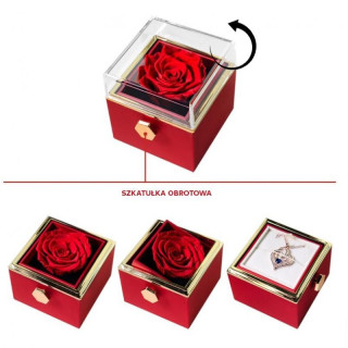 Rdeča vrtljiva škatla za nakit za Valentinovo