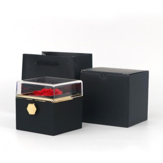 Črna vrtljiva škatla za nakit za Valentinovo