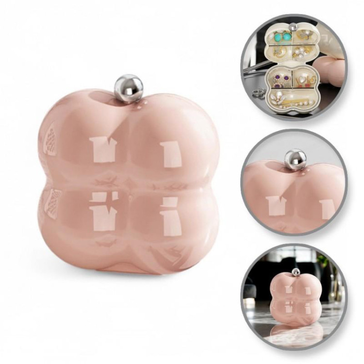 Roza majhna prenosna škatlica za nakit