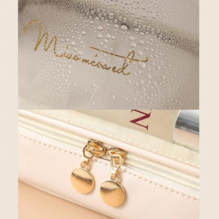 Dvonadstropna črna kozmetična torbica