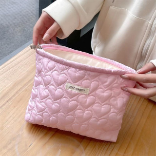 Roza prešita kozmetična torbica