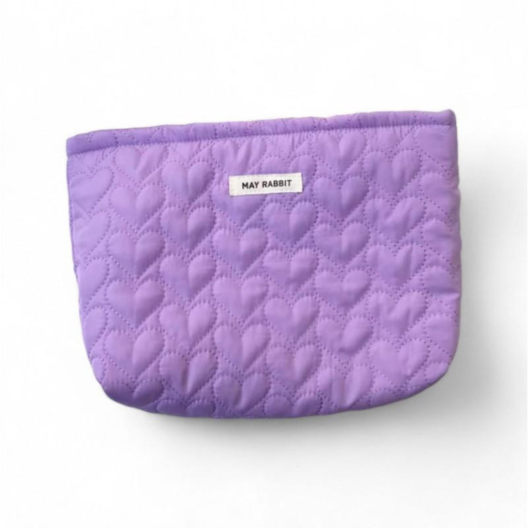 Prešita vijolična kozmetična torbica