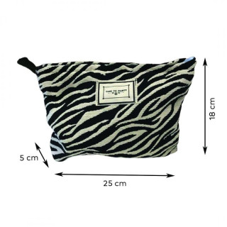 Vzorčasta črno-bela kozmetična torbica