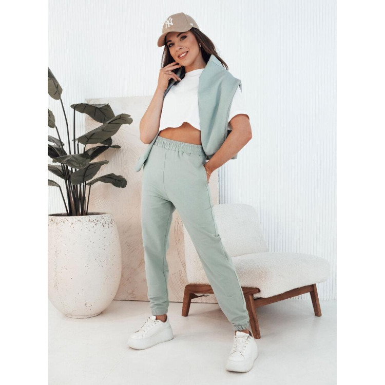 Ženske olivne trenirke z visokim pasom UY2084