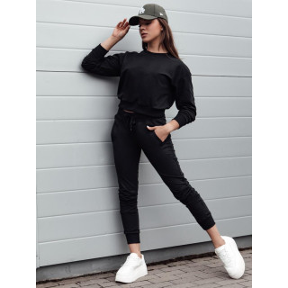 Črne ženske trenirke na zavezovanje UY2303