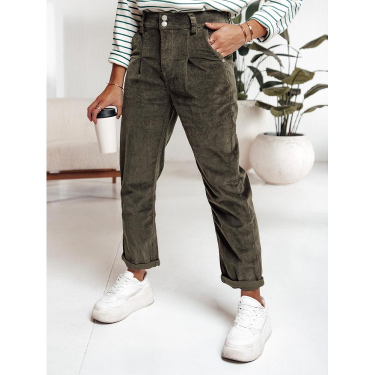 Ženske temno zelene hlače iz samleta UY2231