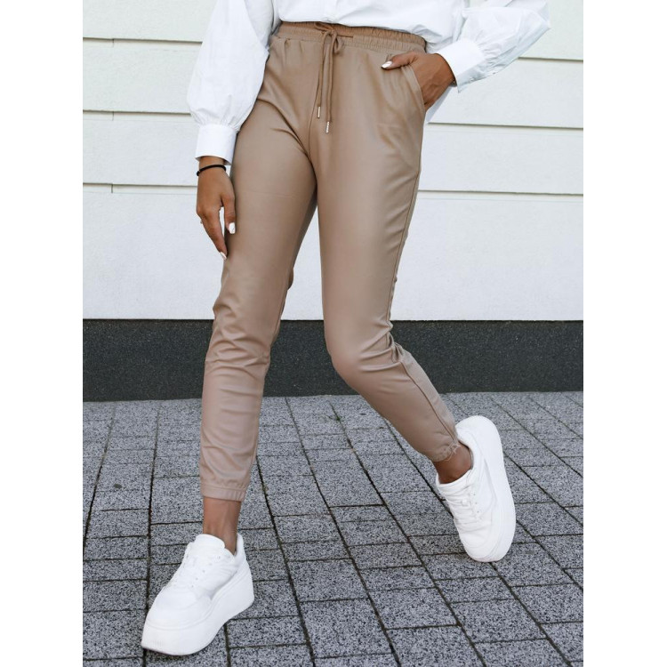 Ženske bež povoščene hlače UY2152