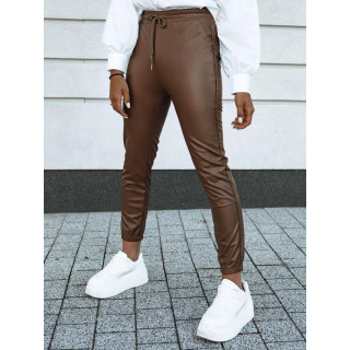 Povoščene ženske hlače rjave barve UY2151