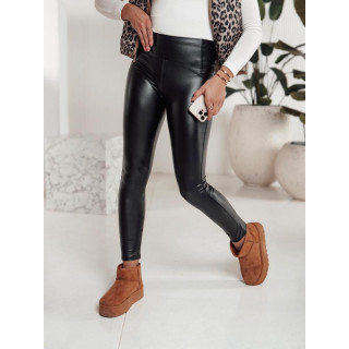 Črne ženske povoščene hlače UY2230