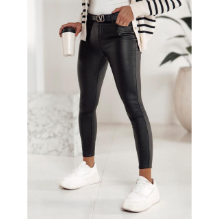 Ženske povoščene črne hlače UY2220