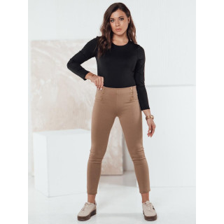 Ženske rjave hlače z gumbi UY2180