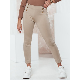 Bež ženske hlače z gumbi UY2179