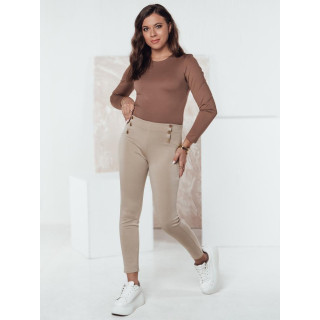 Bež ženske hlače z gumbi UY2179