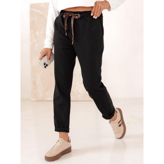 Črne ženske hlače za prosti čas UY2296