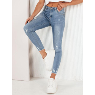 Ženske svetlo modre kavbojke s preslikavo UY1980