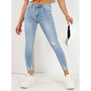 Svetlo modre ženske kavbojke z robom UY1982