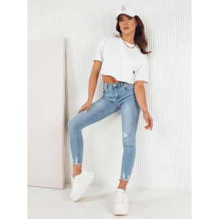 Svetlo modre ženske kavbojke z robom UY1982