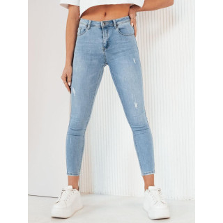 Svetlo modre ženske kavbojke z robom UY1979