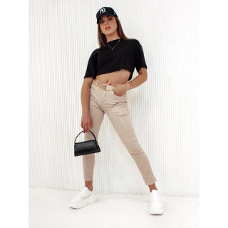 Ženske ozke hlače v bež barvi UY2115